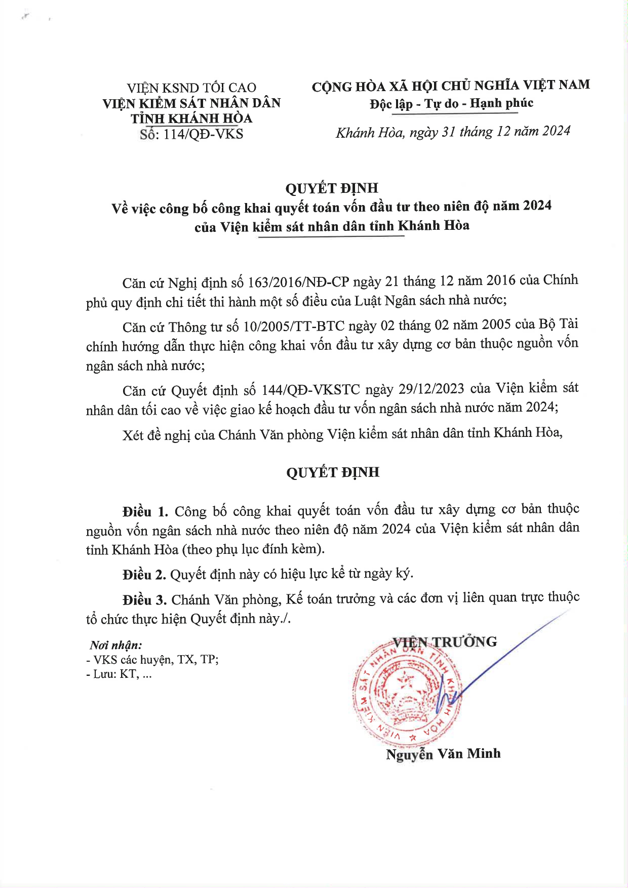 79kingnhacai đăng ký tài khoản về việc công bố công khai quyết toán vốn đầu tư theo niên độ năm 2024 của 79King 78 hiện đang mở tỉnh Khánh Hòa